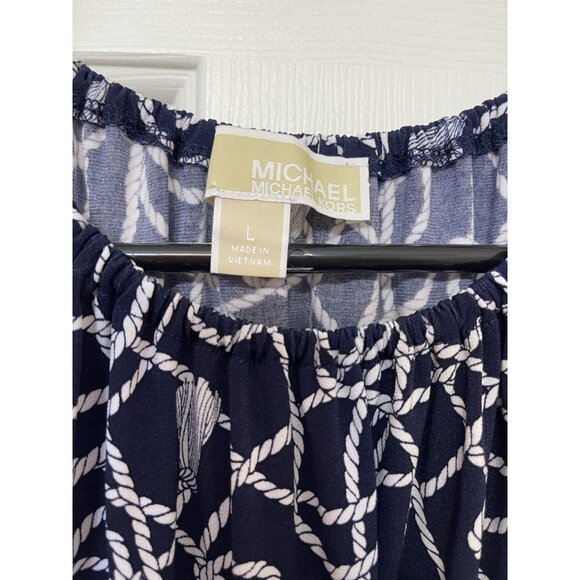 Michael Kors Womens Lg Nautical Sleeveless Gold Chain Halter Tank Top Blouse - Picture 12 of 14